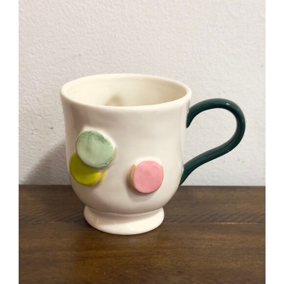 NWT: Anthropologie - Holifaye, Green Handle, Hand-Painted, Stoneware Coffee Mug - Picture 4 of 9